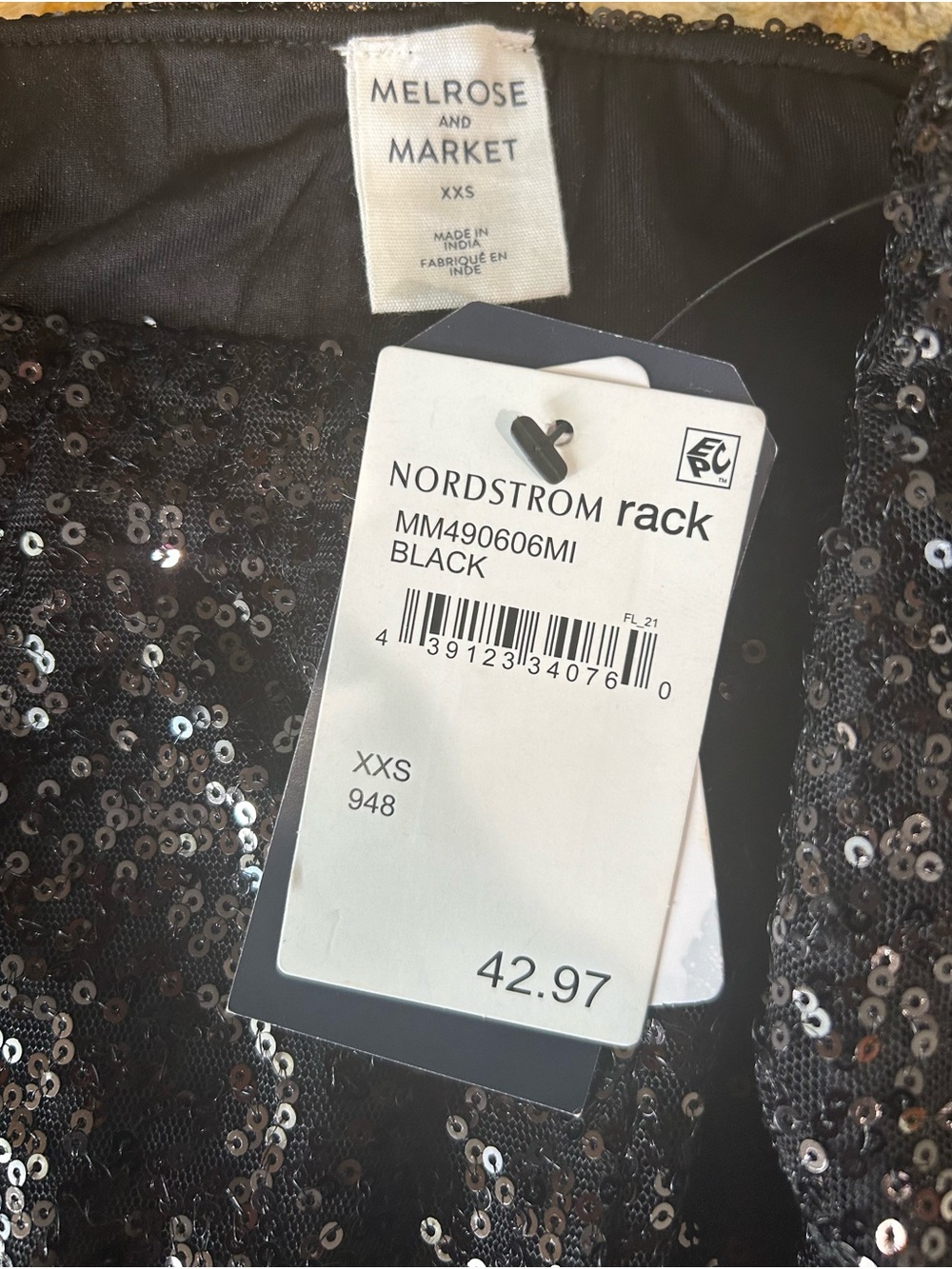 Melrose and Market Black Sequin Flare Pants - Picture 3 of 6
